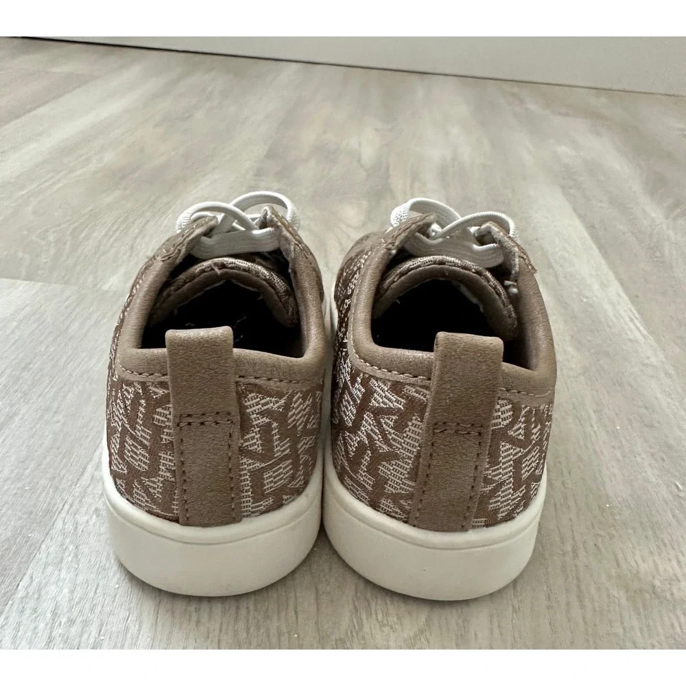 DKNY Kids Brown Signature Logo Print Lace‎ Up Fashion Sneakers Size 7/6